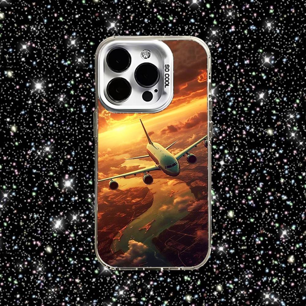 Airplane Aircraft Plane Phone Case For iPhone 16,15,14,13,12,11,Pro,XS,Max,Plus,Mini,SE White Candy Matte Shockproof Cover