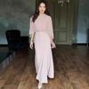 2026 Elegant Long Formal Dress A-Line Slim Fit Patchwork Heavy Craft Round Neck Sleeve Womens Evening Party Gown