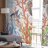 Turtle Coral Fish Starfish Crab Tulle Window Curtains for Bedroom Luxury Home Decor Drapes in Living Room Chiffon Panels
