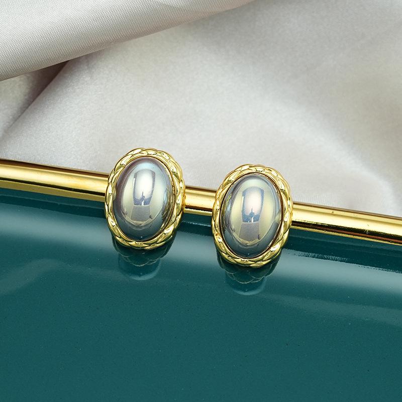 

Серьги-гвоздики с жемчугом в форме яйца, роскошные серьги Sense Light, модные женские серьги в стиле ретро, ювелирные изделия 14k