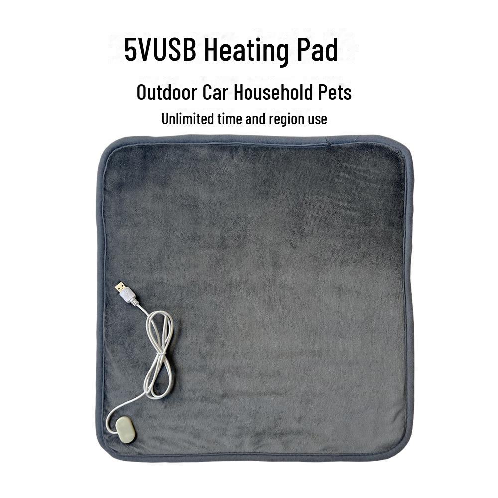 

5 В низковольтный USB-электрогрелка из углеродного волокна — для автомобиля, домашних животных, офисного кресла Crystal Velvet, Constant Temperature серый