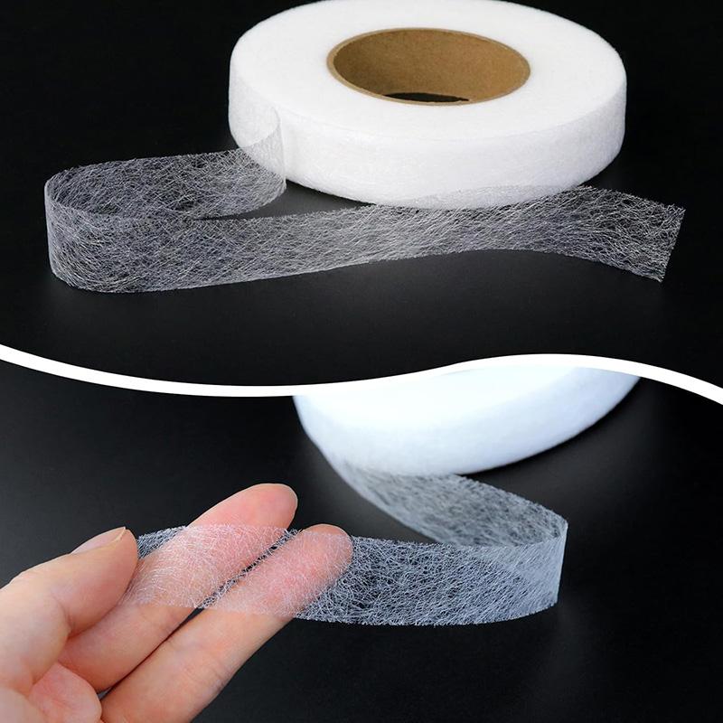 2cm Wide No Sewing Iron on Tape Roll Fabric Fusing Tape Hemming Web 64 Meters Hemming Web Ironing Tape for Clothes Sewing Tool