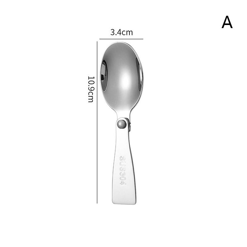 304 Stainless Steel Solding Spoon Creative Tableware Outdoor Portable Three-Fold Spoon Fork Travel