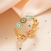 Zinc Zinc Alloy Copper Devil's Eye Ring Vintage Opening Finger Ring Glaze Luxury Ring  Clothes Accessories