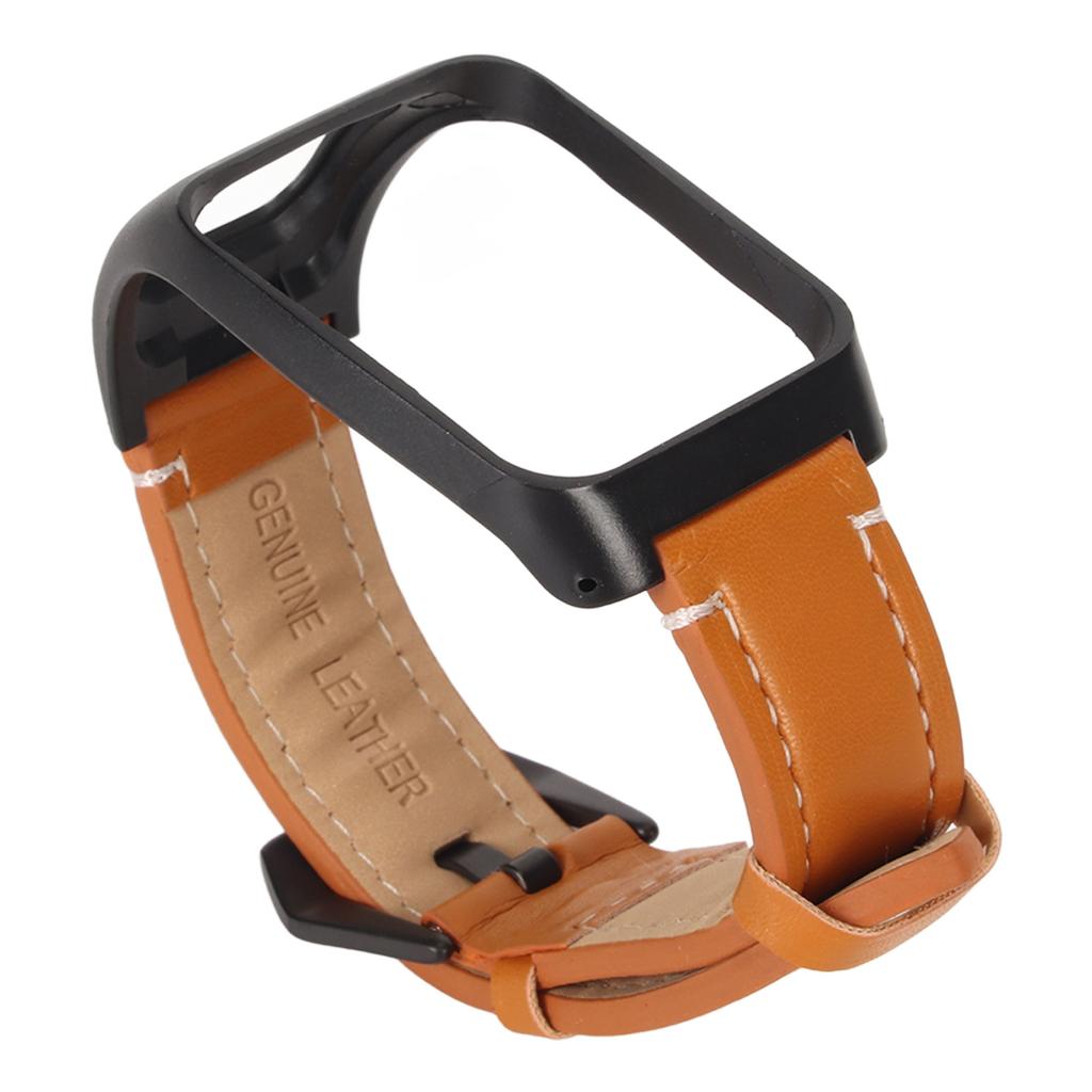 Watch Band Leather Quick Release Adjustable Vintage Watch Strap Replacement with Protector Case for TOMTOM Runner3