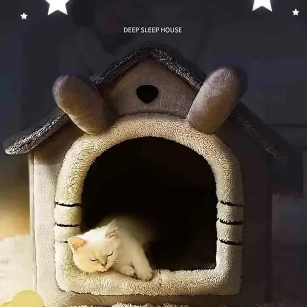 Super Cat Bed Warm Pet House Kitten Cave Cushion Cat House Warm Sleeping Dog Basket Tent Small Dog Mat Supplies Bed for Cats