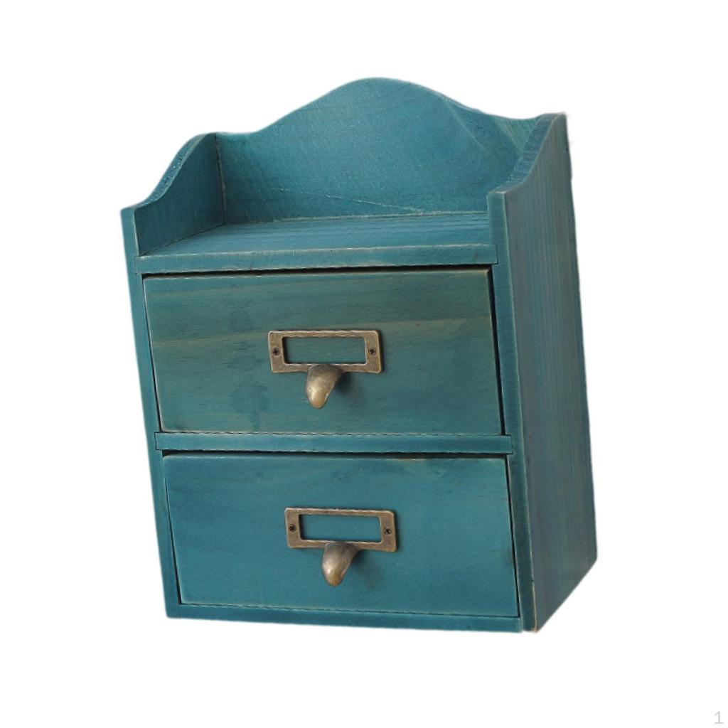 Organizador de escritorio de 2 cajones, armario de sobremesa, caja de almacenamiento para mostrador