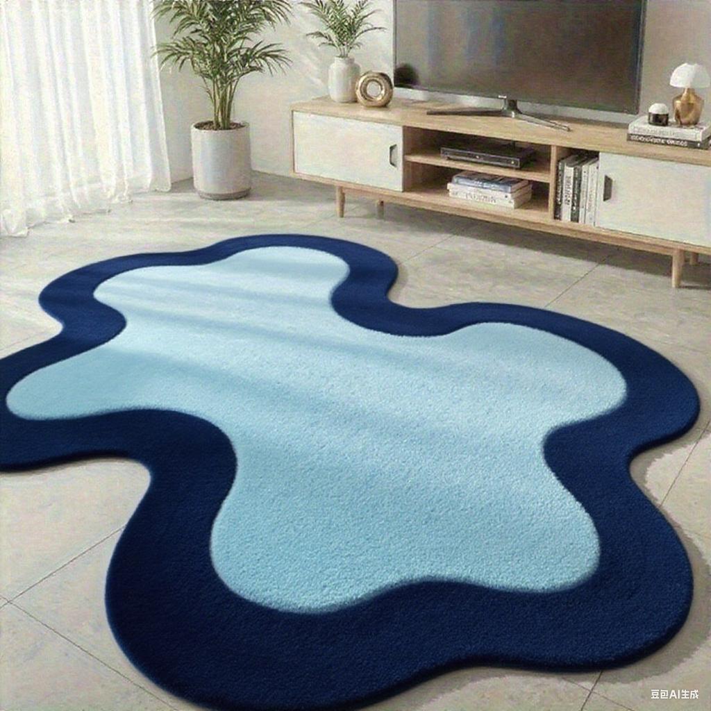 Modern Minimalist Carpets For Living Room Fluffy Soft Study Rug Irregular Shapes Bedroom Decor Pink Carpet Thick Plush Floor Mat