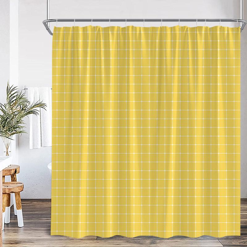 Black and White Square Shower Curtains Black Lines Modern Geometric Plaid Fashion Nordic Bath Curtain Fabric Home Bathroom Decor