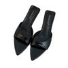 2025 Summer New French Pointed High Heels Women's Stiletto Open-toed Shallow Mouth One-word Slippers Wear Cool Slippers Women