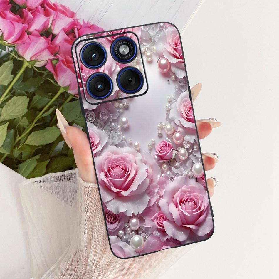 For Motorola Edge 70 Cute Flower Butterfly Cat Painted Case For Motorola Moto X70 Air Edge70 5G Black Silicone Soft Phone Cases