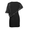 Women's Fashion Plus Size Irregular Sequin Splicing Strapless Chiffon Round Neck Dress