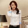 White Blouse Women Polyester Office Career Shirts Tops Korean Fashion Casual Long Sleeve Blouses Women Business Shirt