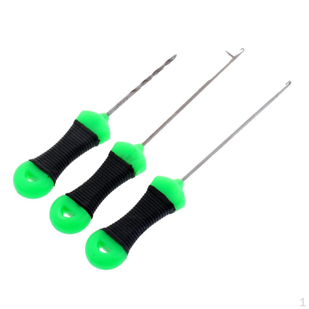 

3Pcs Fishing Tool Set, Stringer Drill Hooks Boilie , 3 in 1 Rigs