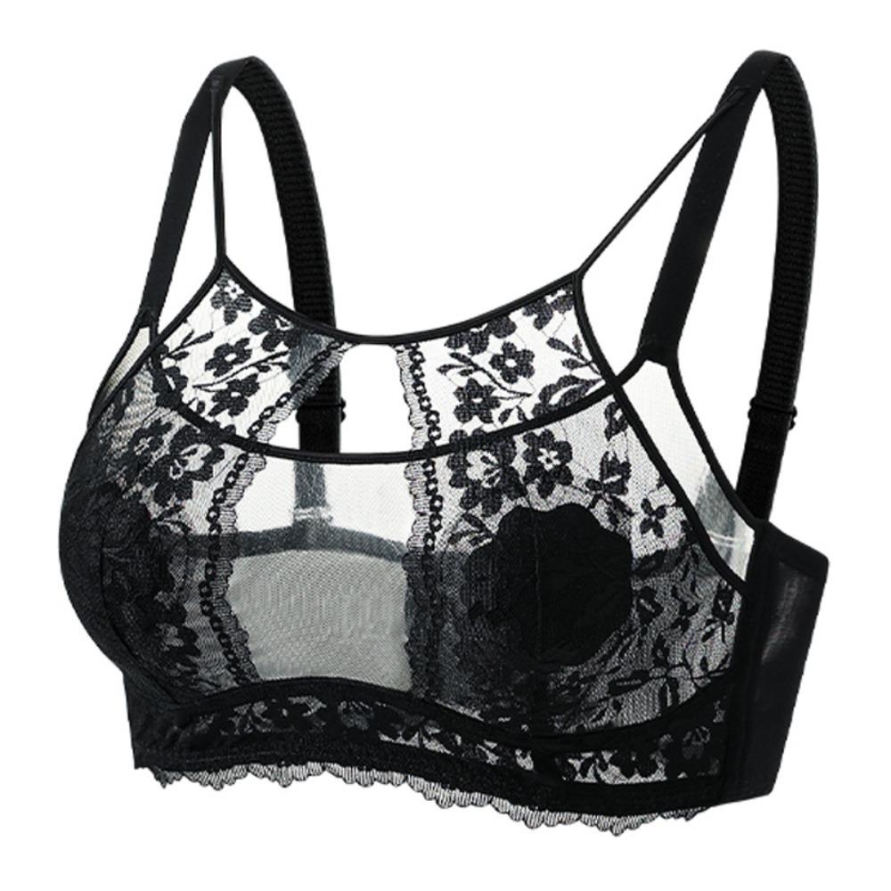 Anti-sagging Wireless Deep V Bra Shockproof Lace Thin Bra Fashion Underwear for Women  Girls