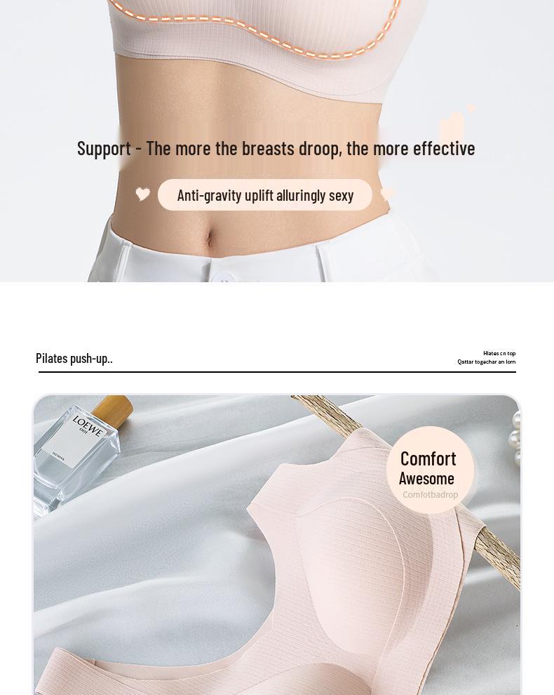 Damen Push-Up Nahtloser Sport-BH - Anti-Hängend, Seitenstütze, Stoßfest, Schönes Rückendesign