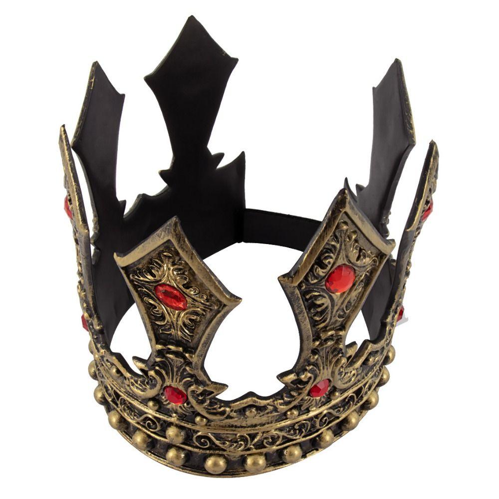 Středověký styl kovová knížecí tiára zirkon Halloween kostýmní doplňky jednoduchá královská koruna svatba