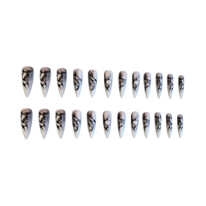 24Pcs Long Pointed Thorn Gradient Press On Nails High Quality Edgy False Nails Perfect Gift For Girls And Friends