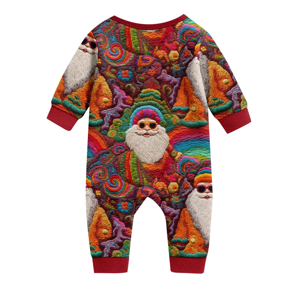 Matching Family Christmas Print Flannel Homewear Set Long-Sleeve Top And Pants