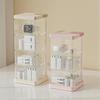 Rotating Storage Box Cosmetic Display Case Transparent Moisture-Proof Multi-layer Makeup Storage Shelf Powder Puff Organizer