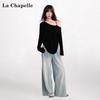 La Chapelle Sexy Off-Shoulder Loose Long Sleeve T-Shirt