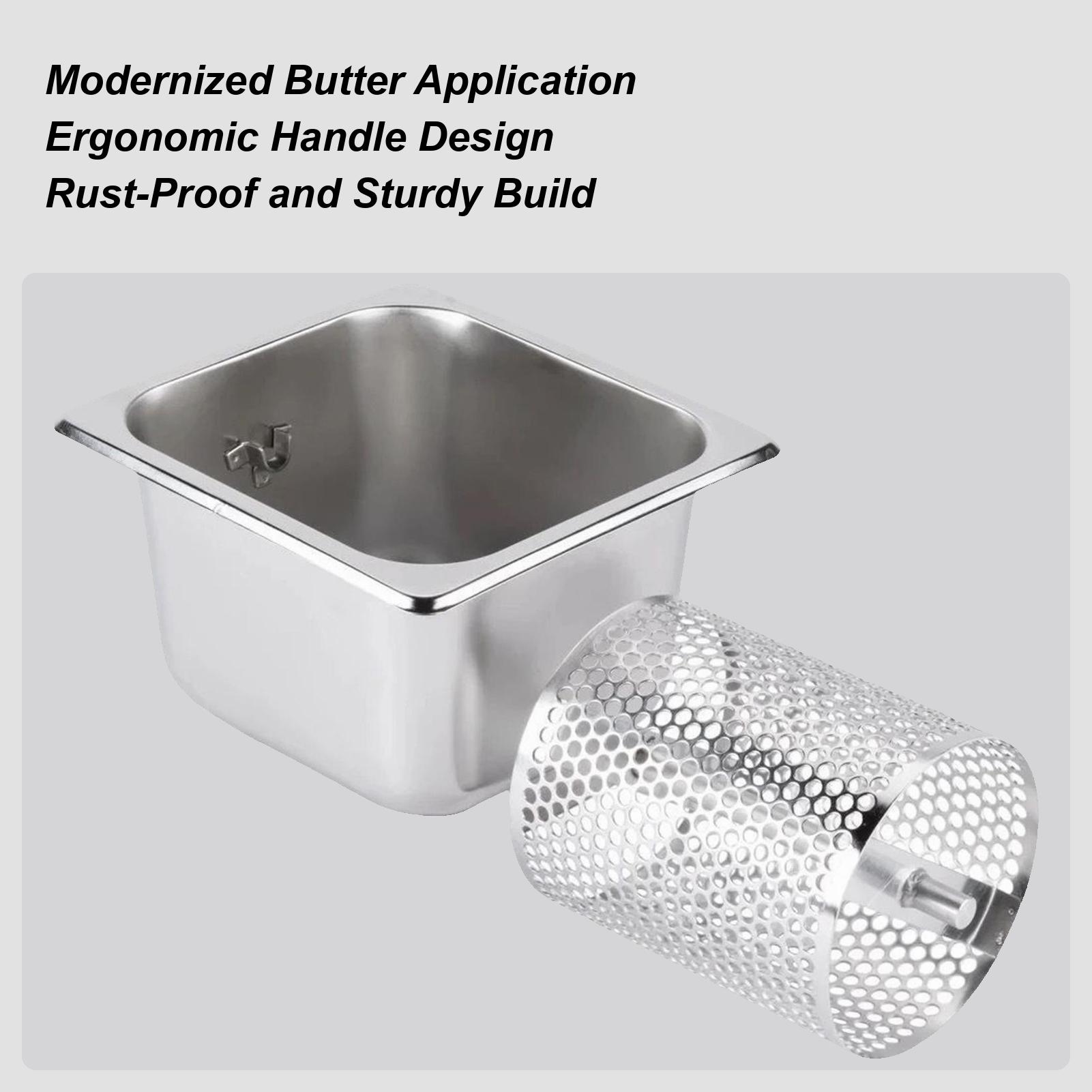 

Butter Wheel Stainless Steel Butter Roller for Griddle Kitchen Baking Cooking Tool Grill Accessory for Indoor Outdoor Barbecue CN