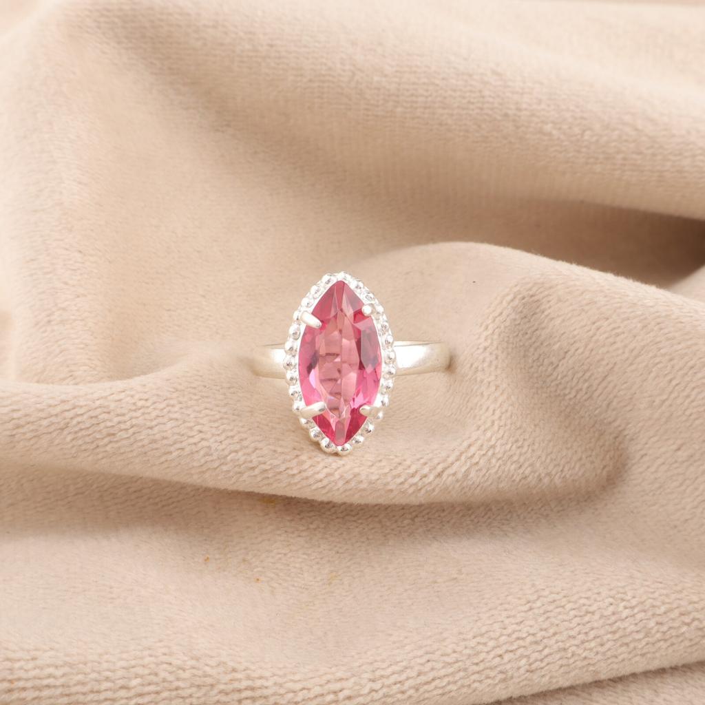 Pink Tourmaline Gemstone 925 Sterling Silver Jewelry Handmade Ring Gift For Mom RR-64-8