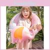 Cute Elephant Shape Kids Swim Ring With Handle Pvc Material For Swimming Activities Blue
