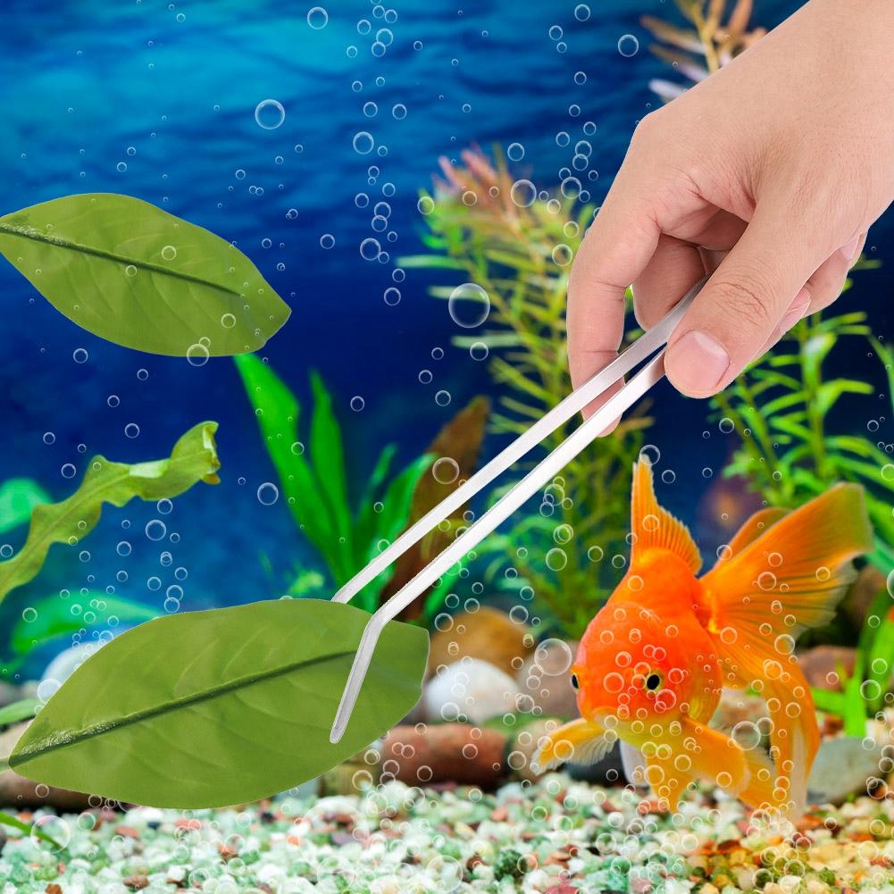 Stainless Steel Aquarium Water Plants Fish Tweezers Aquascaping Tool(27cm Straight Head)