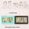 Battery Powered Mini Digital Desk Clock Temperature Humidity Portable Table Clock Wall-mounted 12/24H Digital LCD Clock