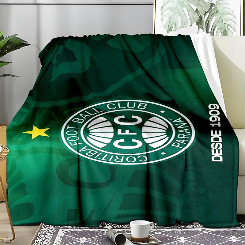 1PC Coritiba Foot Ball Club Printed Soft Flannel Blanket Throw for Adult Bedroom Living Room Sofa Camping Travel Fan gifts Christmas Gifts