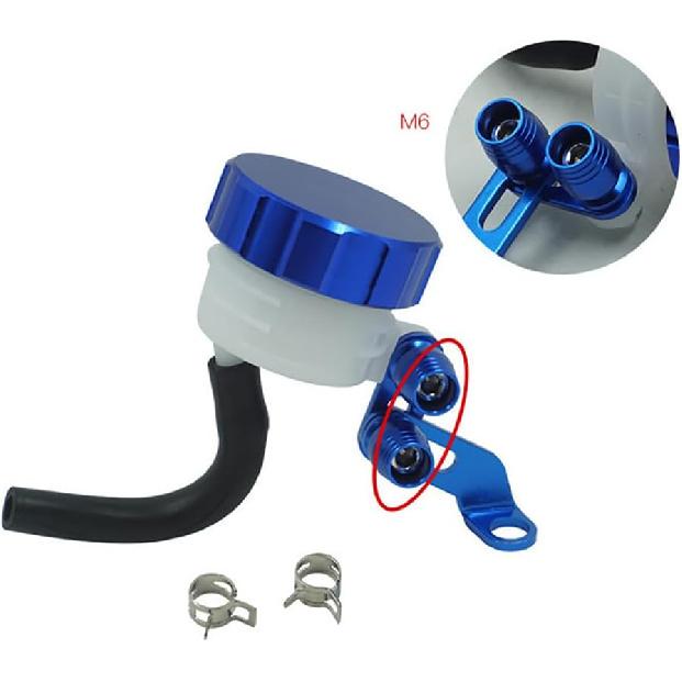 Motorcycle Brake Clutch Master Cylinder Fluid Reservoir Tank Oil Cup Universal for Motorcycle Motorbike Scooter (Blue)