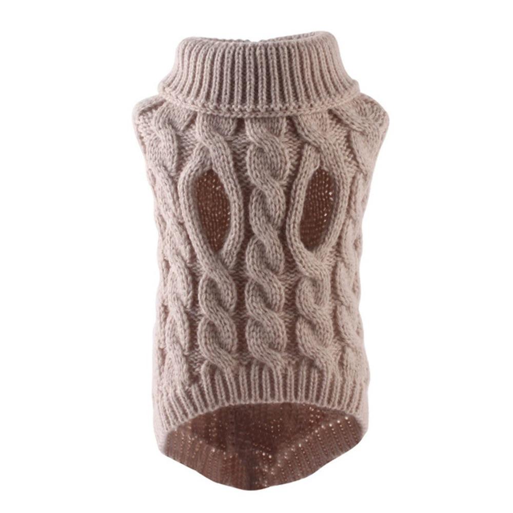 

Warm Dog Sweaters for Small Dogs Turtleneck Knitted Winter Dog Clothes Pet Puppy Cat Sweater Vest Chihuahua French Bulldog Coat XL хаки