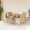 VidaXL Garden Dining Set and Cushions 5pcs Beige Rattan Acacia 3278716