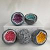 Creative Funny Crystal Geode Candle, Intention/Healing Crystal Energy Candle Amethyst and Rose Quartz Crystal Candle, Candle Bowls Ornament