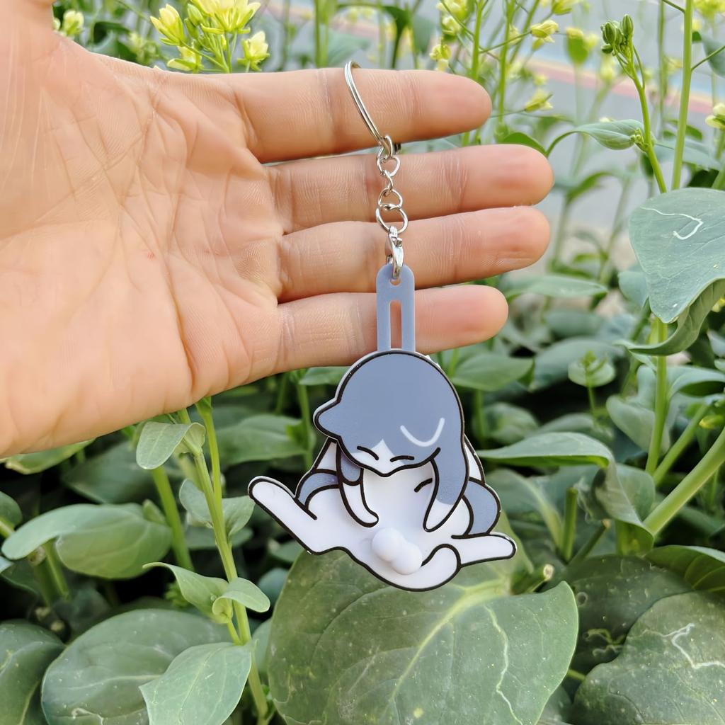 Qztuory Cat Keychain, Funny, Spinning Egg, Pearl, 3D Acrylic, Keychain, Cute, Stylish, Individual, Egg