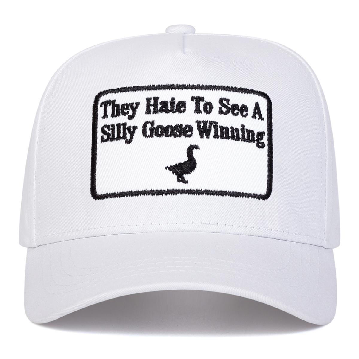 

Unisex Silly Goose Winning Embroidery Baseball Caps Spring Autumn Outdoor Adjustable Casual Hats Sunscreen Hat Sports Cap