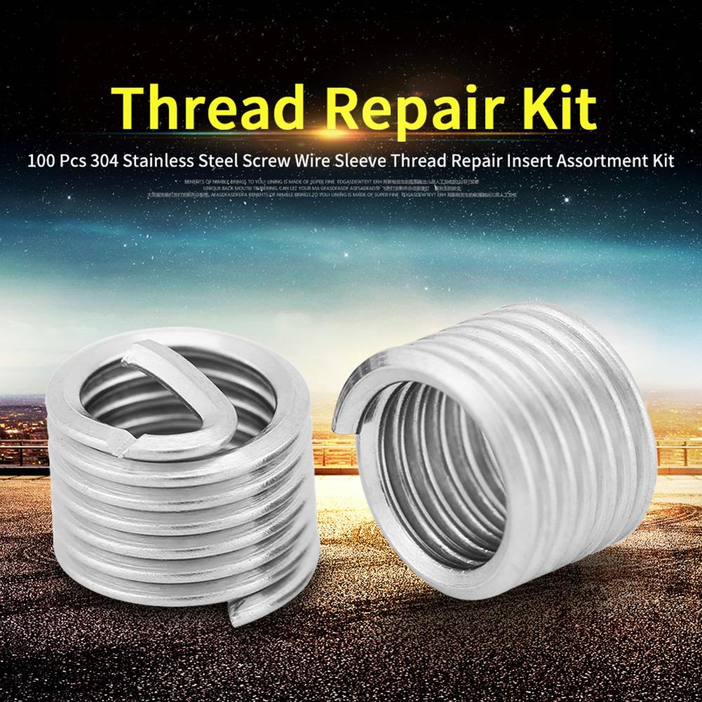 100pcs Metric Thread Helicoil Kit Precision Fit Wire Thread Sleeve  Stripped Thread Fixing
