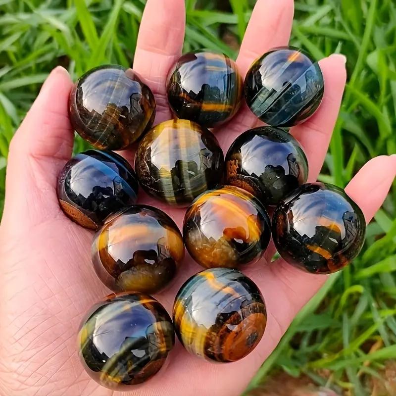 

Сине-желтый Сфера Тигровый глаз 20-30 мм Натуральный кварцевый хрустальный шар для домашнего декора, изготовления ювелирных изделий и поделок,Хрустальный шар 20-30mm