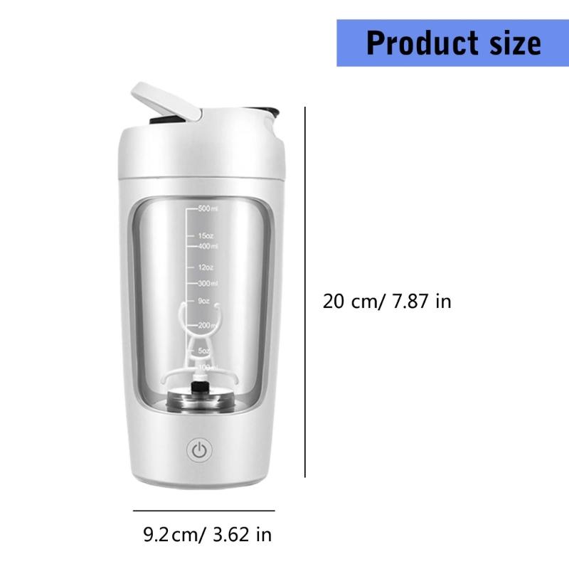 Electric Shaker Bottle 650ml Rechargeable Powerful with Powder Compartment for Smooth Protein Shakes Supplement Storage