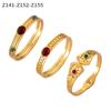 Minimalistisches Armband im chinesischen Stil mit durchbrochenem Muster, Natursteinintarsien und goldplattiertem Titanstahl