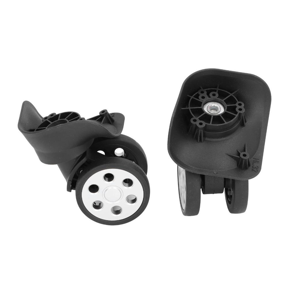 2 Pcs Silent Shock Absorbing Luggage Wheels Double Row 360 Degree Rotating Universal Wheels Matching Screws
