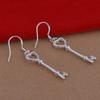 Heart-shaped Key Earrings In Sterling Silver with Korean-inspired Design
