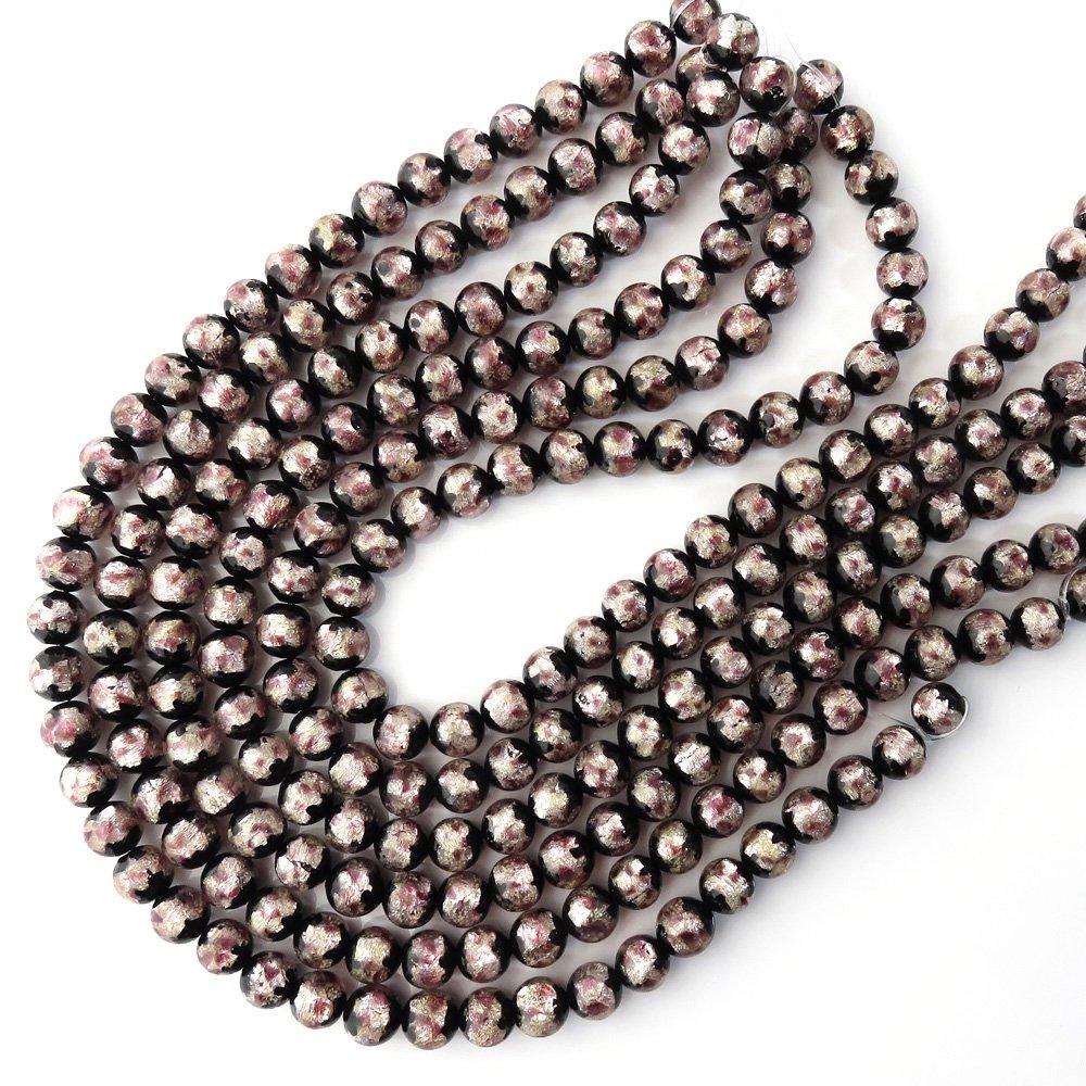 

[GOLD STONE] Glow-in-the-dark Firefly Glass Beads, 10mm, Approximately 37cm Long, Cherry Blossom Pink, Okinawa