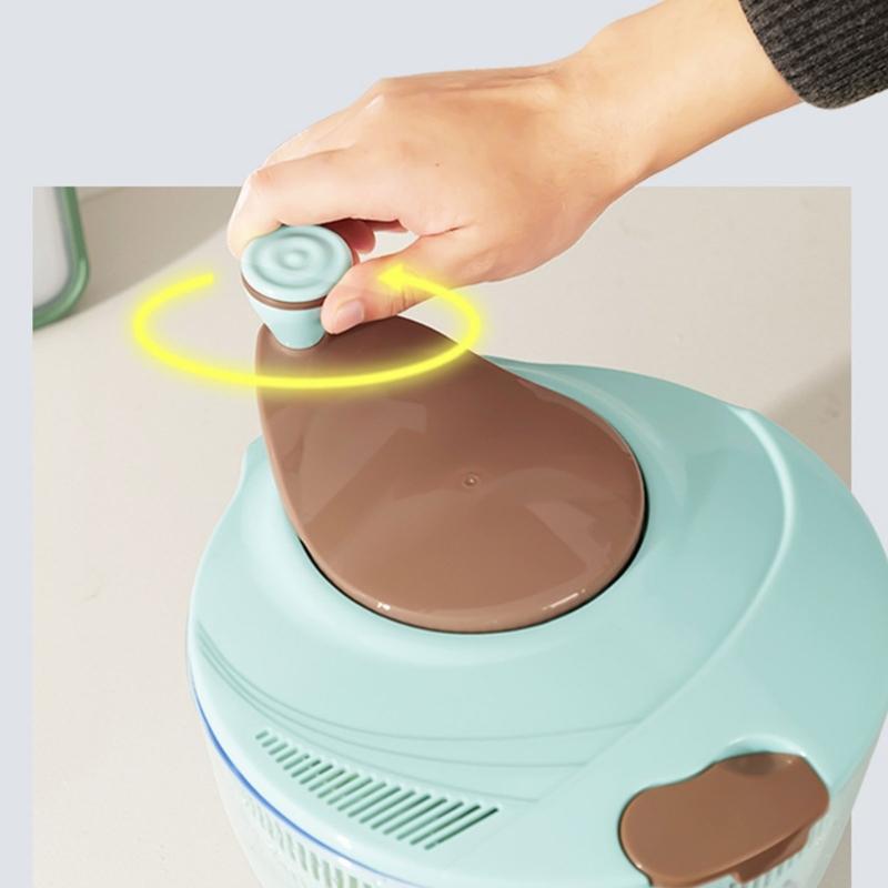 Salad Spinner with Clear Serving Bowl Lettuce Dryer Spinner Fruit and Veg Wash Drainer 25cm for Salad Preparation