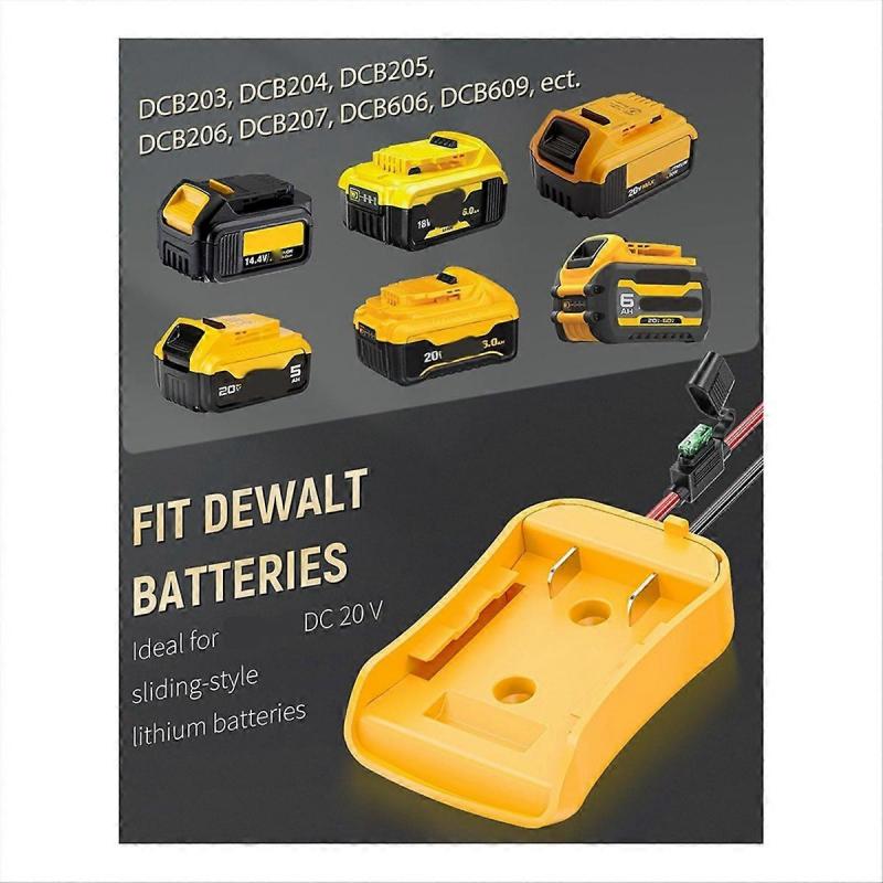 Power Wheel Adapter for Dewalt 20V Lithium Battery, Safe & Efficient Plug & Play Converter for Kids Ride-On Cars, Compatible with Multiple Models