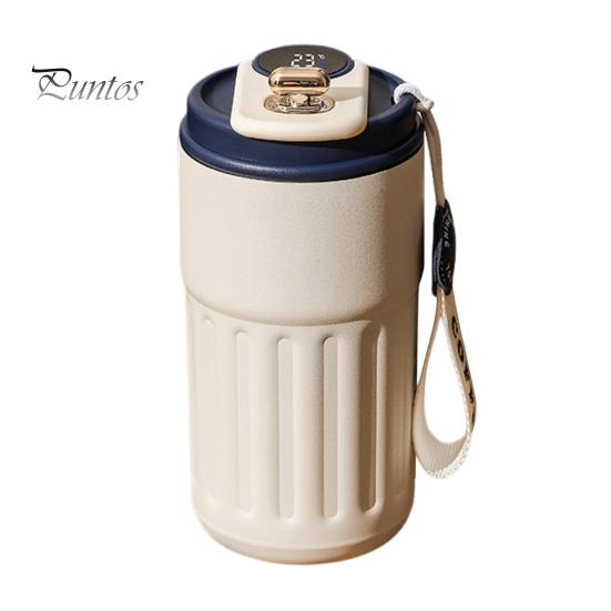 450ML LED Temperature Display Vacuum Insulated Water Bottle BPA-Free Leak Proof Keep Cold/Warm 12H Double Walled Insulation Cup Stainless Steel