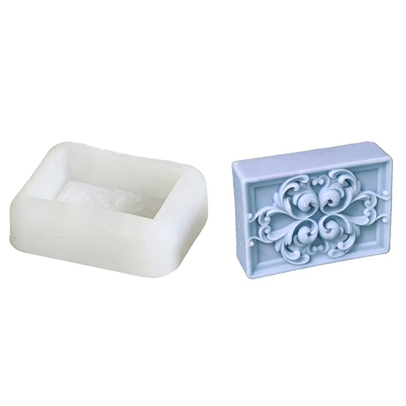 Retro Designs Silicone Soap Mould for Handmade Craft with Artistic Pattern Easy Releases and Dishwasher Safe