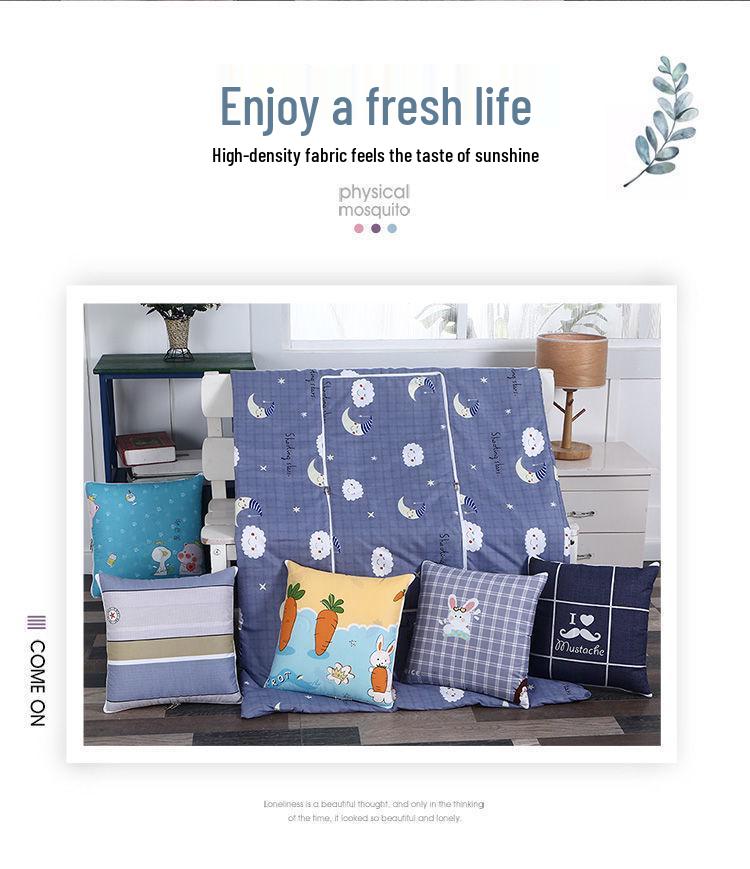 Foldable Multifunctional Nap Cushion: Pillow & Blanket for Car & Office