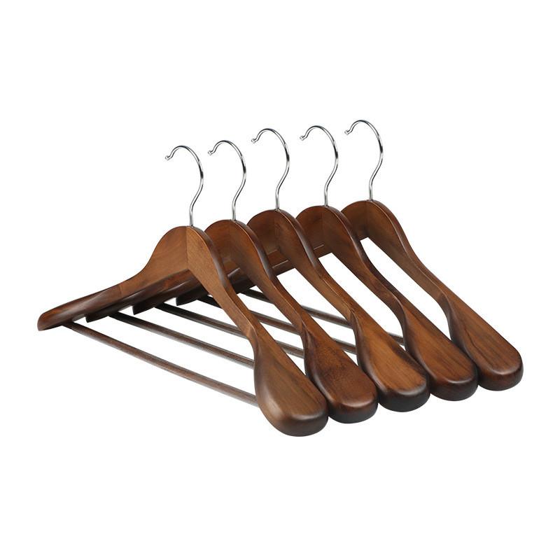 Wooden Coat Hanger With Shoulder Support For Home And Retail Use